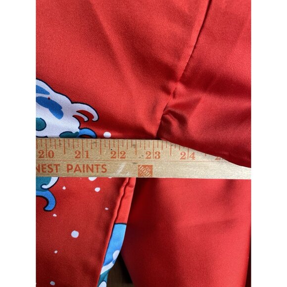 VINTAGE Japan Red Ocean Asian Kimono Robe Womens - Picture 6 of 10